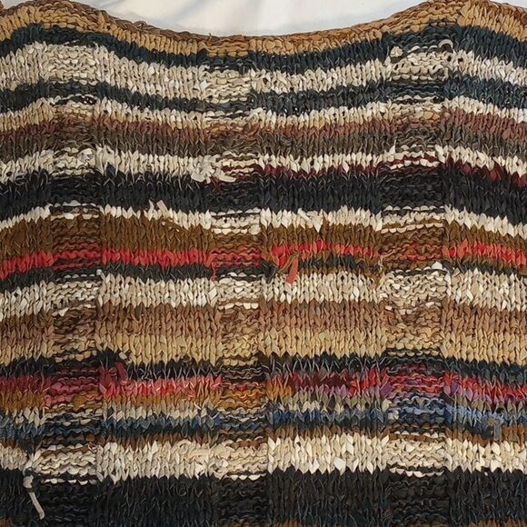 Women’s Genuine Leather Hand Knitted  Multi Colored Tee Shirt - Picture 4 of 6